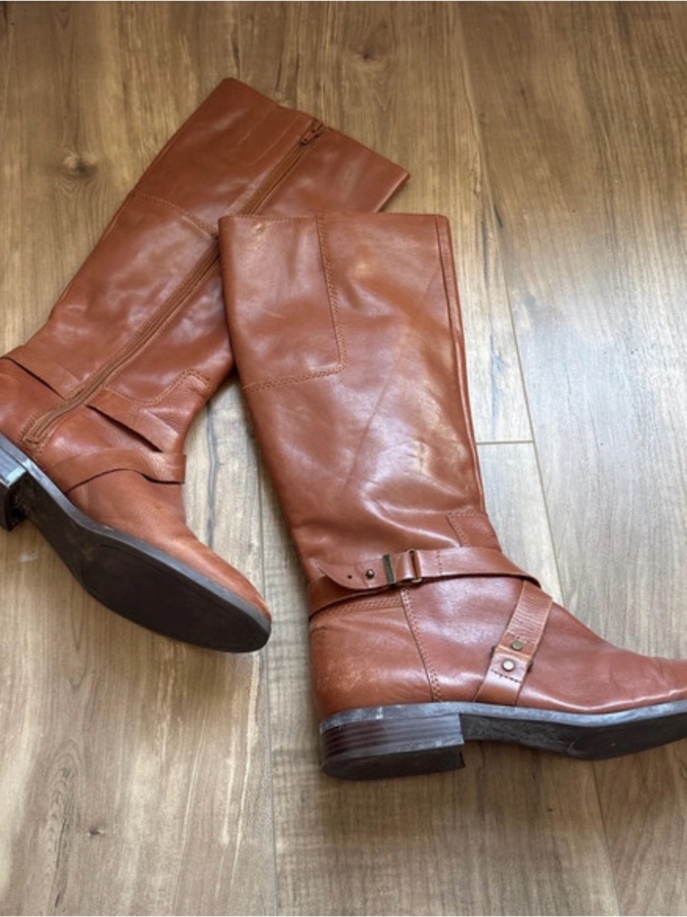 Women's Tall Leather Riding Boots - Chestnut Brown